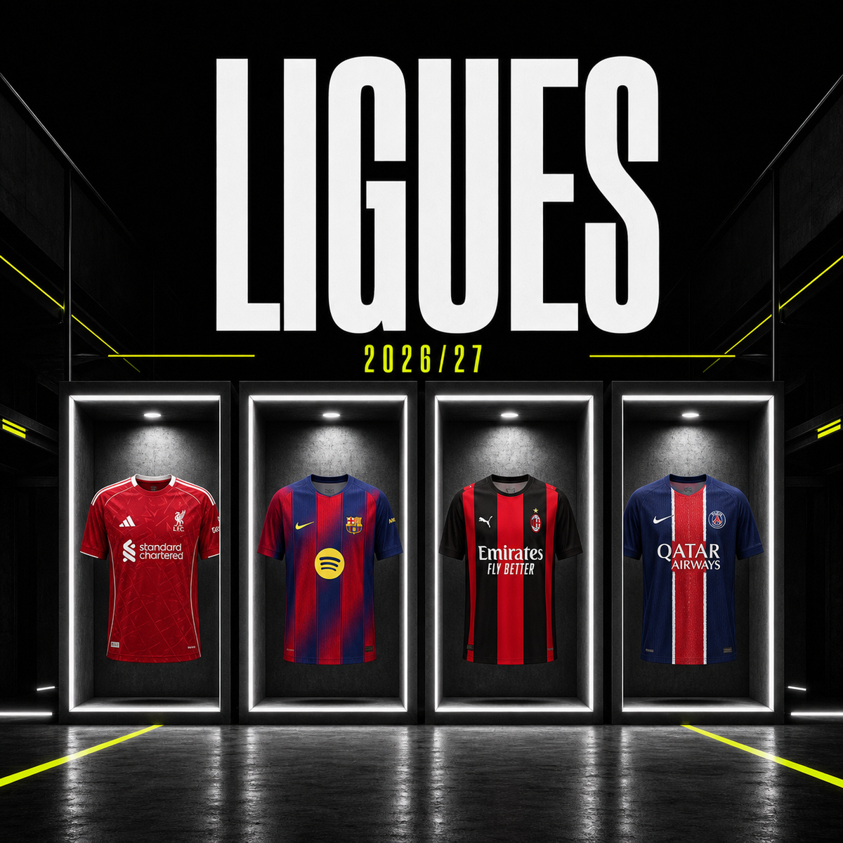 Ligues de football 2026/27 - Liverpool, Barça, AC Milan, PSG