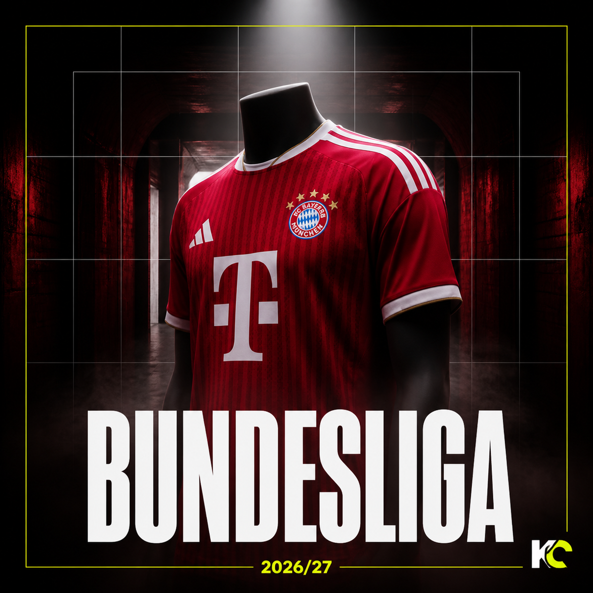 Collection Bundesliga : maillot rouge du Bayern Munich sur mannequin