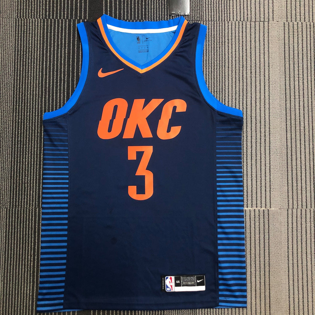 Maillot Oklahoma City Thunder Statement Edition a rayures - Bleu marine