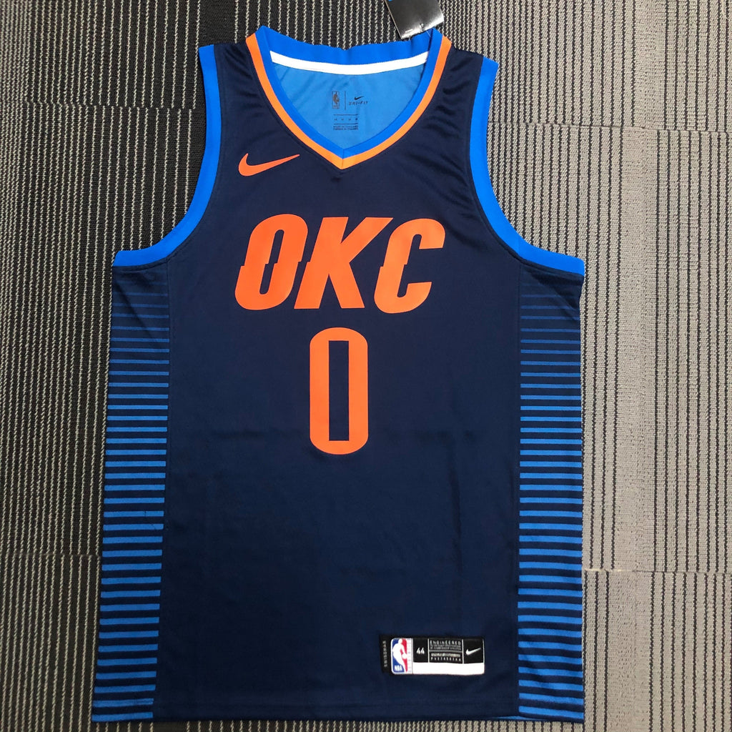 Maillot Oklahoma City Thunder Statement Edition a rayures - Bleu marine