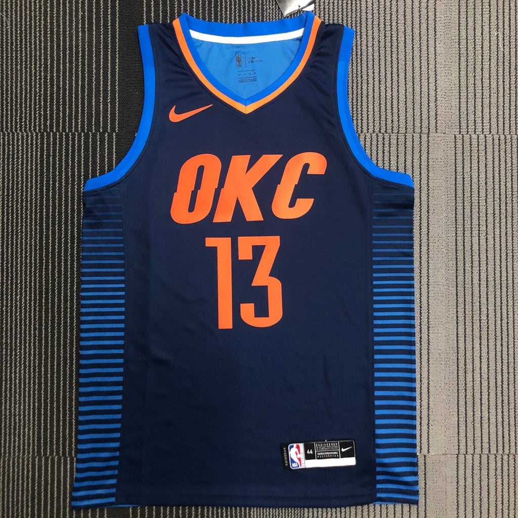 Maillot Oklahoma City Thunder Statement Edition a rayures - Bleu marine
