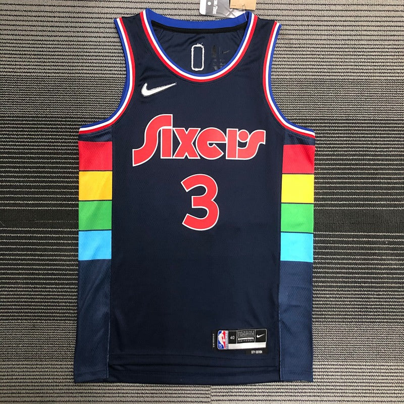 Maillot Philadelphia 76ers City Edition 2021-22 Spectrum - Bleu marine