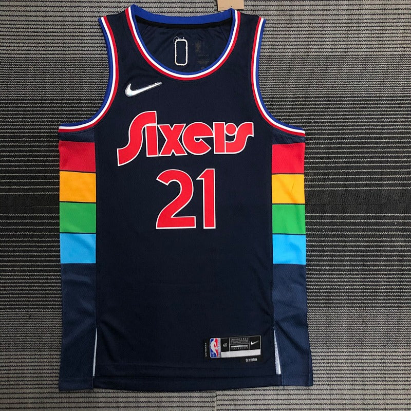 Maillot Philadelphia 76ers City Edition 2021-22 Spectrum - Bleu marine