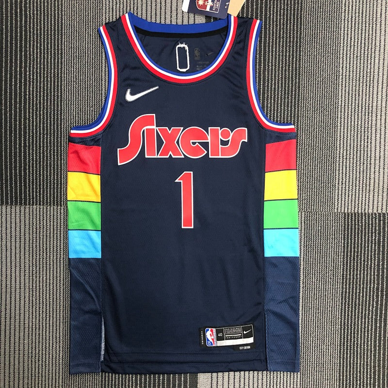 Maillot Philadelphia 76ers City Edition 2021-22 Spectrum - Bleu marine