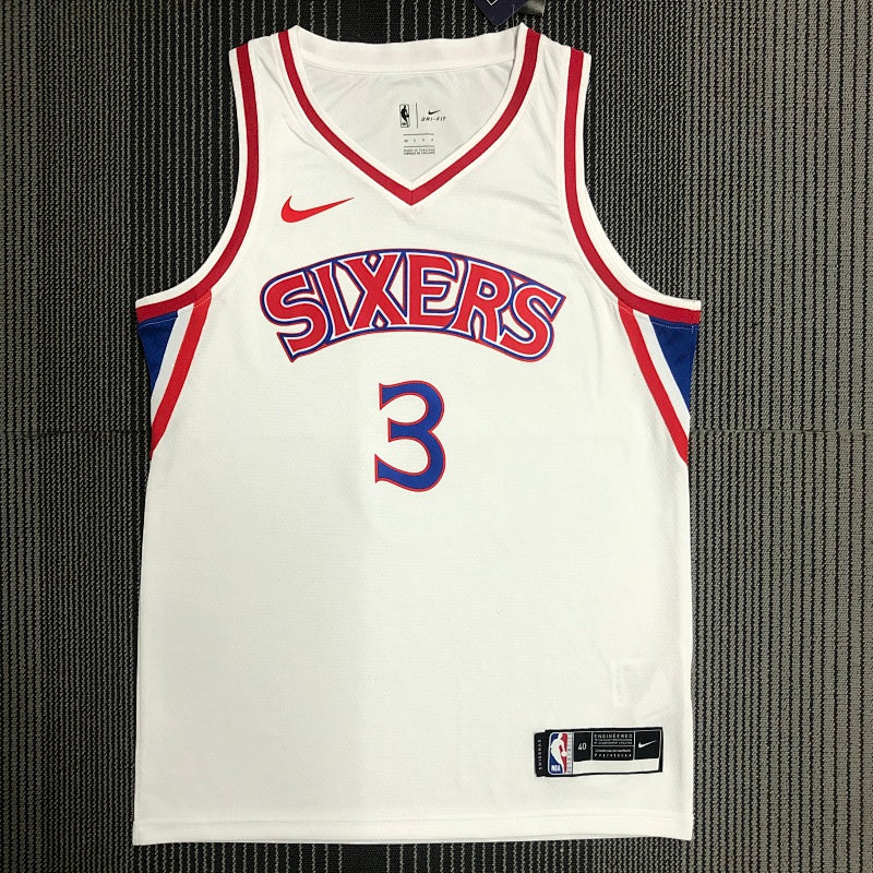 Maillot Philadelphia 76ers Hardwood Classics SIXERS Col rond - Blanc