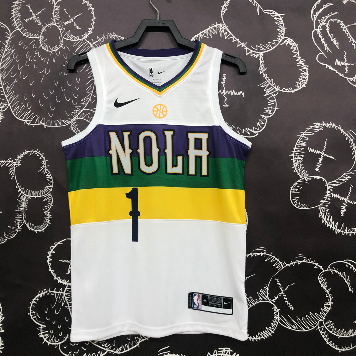 Maillot New Orleans Pelicans City Edition Mardi Gras - Blanc