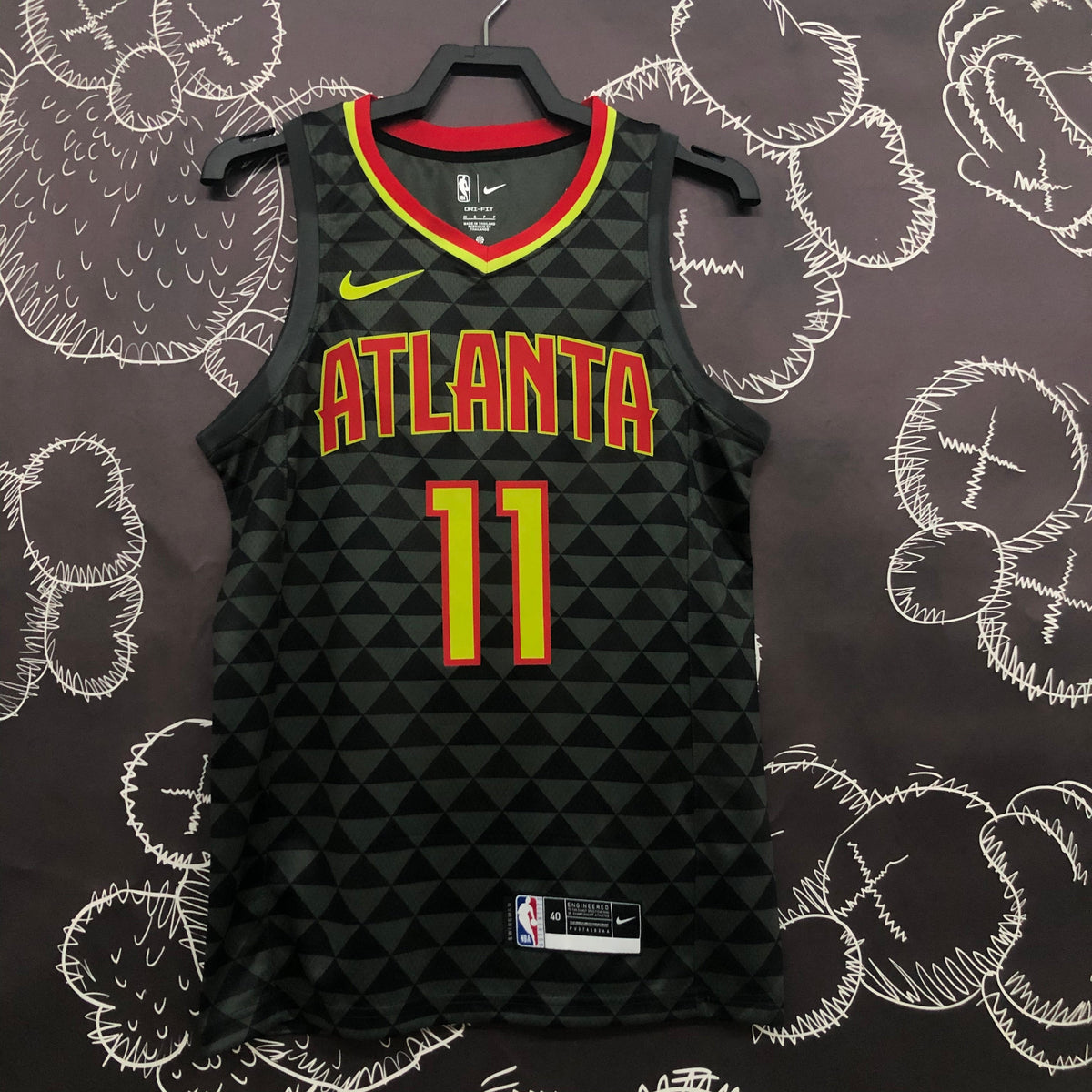 Maillot Atlanta Hawks Icon Edition Retro - Noir