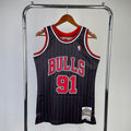 Maillot Chicago Bulls Hardwood Classics 1995-96 Pinstripes - Noir