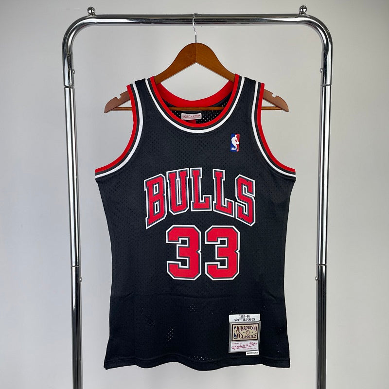 Maillot Chicago Bulls Hardwood Classics 1997-98 - Noir