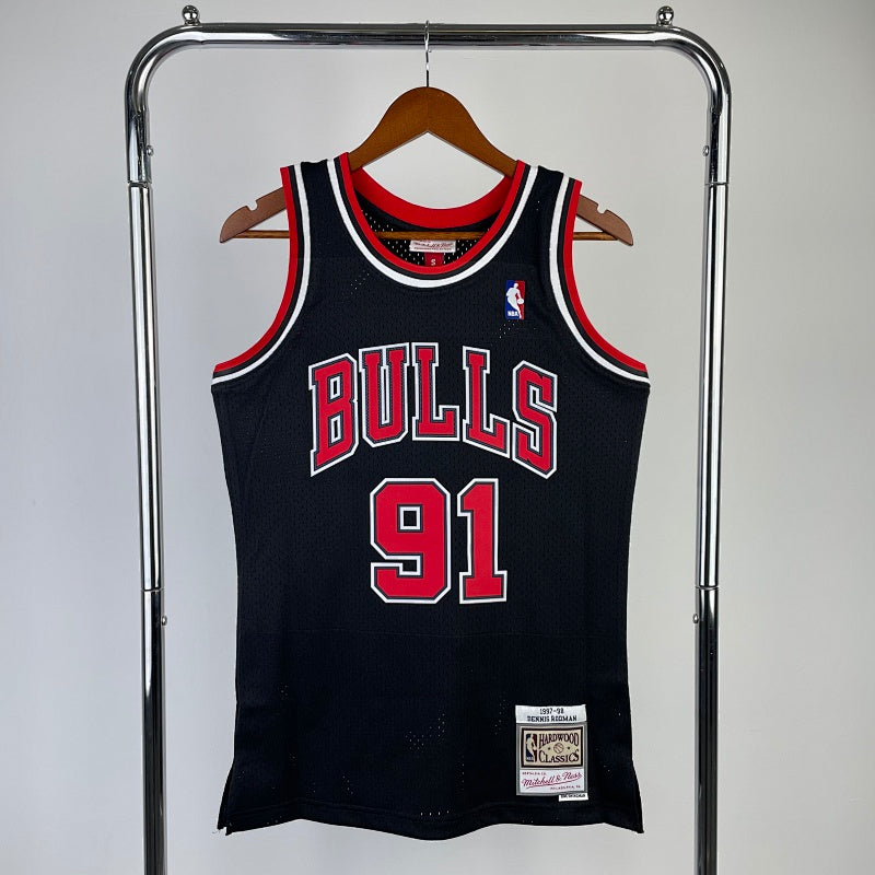 Maillot Chicago Bulls Hardwood Classics 1997-98 - Noir