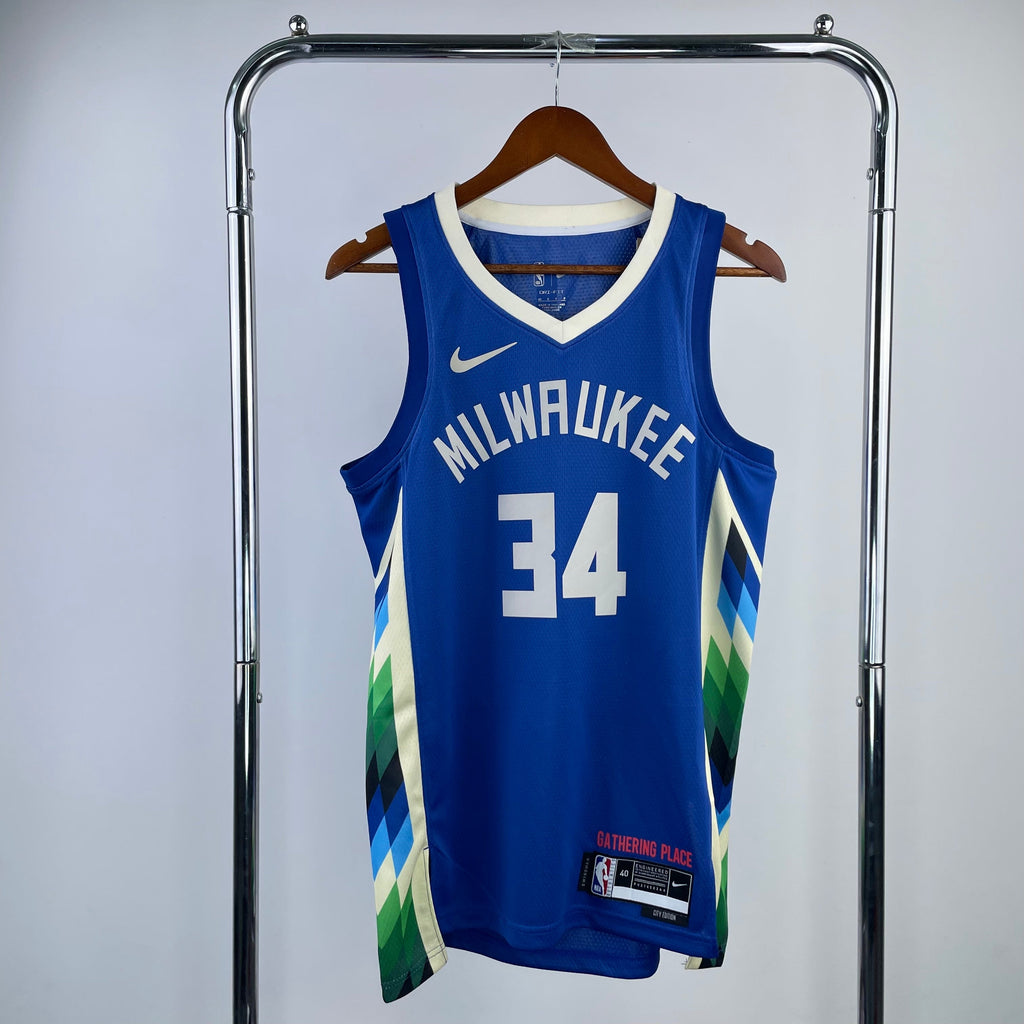 Maillot Milwaukee Bucks City Edition 2022-23 Gathering Place - Bleu