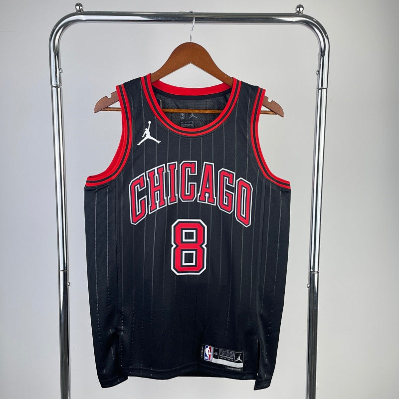 Maillot Chicago Bulls Statement Edition Pinstripes - Noir