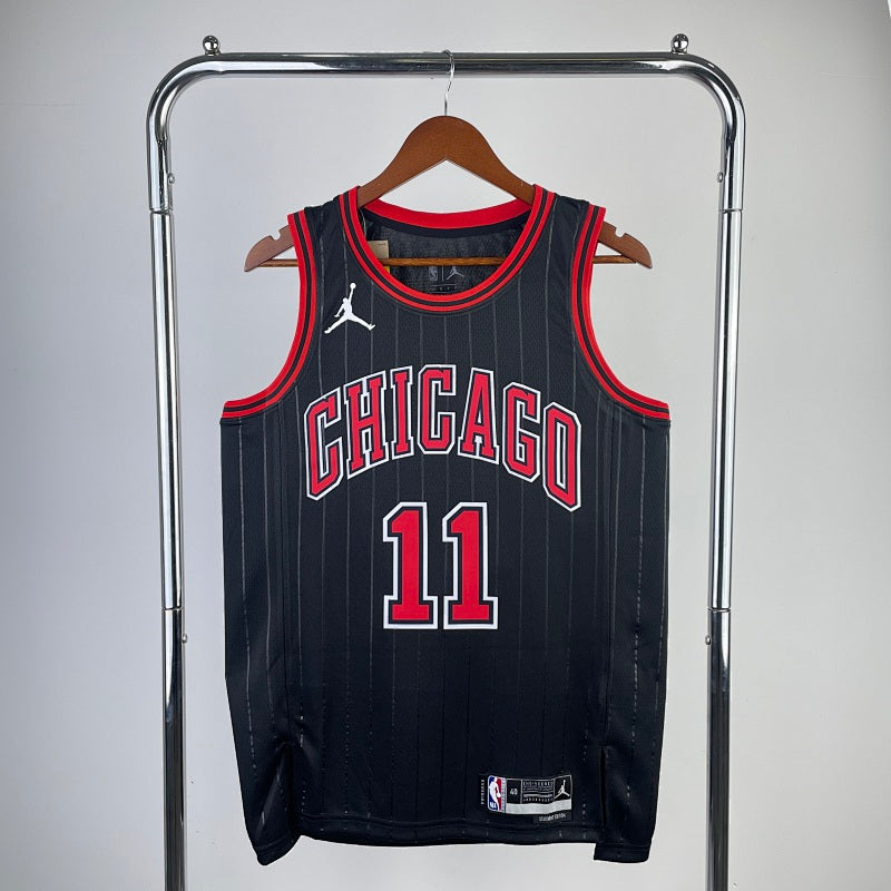 Maillot Chicago Bulls Statement Edition Pinstripes - Noir