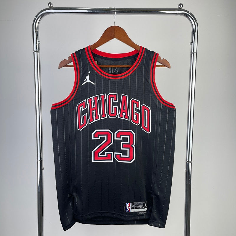 Maillot Chicago Bulls Statement Edition Pinstripes - Noir