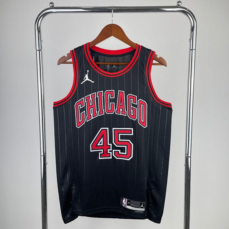 Maillot Chicago Bulls Statement Edition Pinstripes - Noir