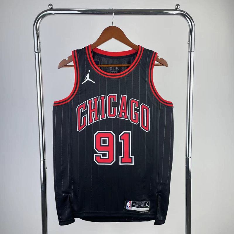 Maillot Chicago Bulls Statement Edition Pinstripes - Noir