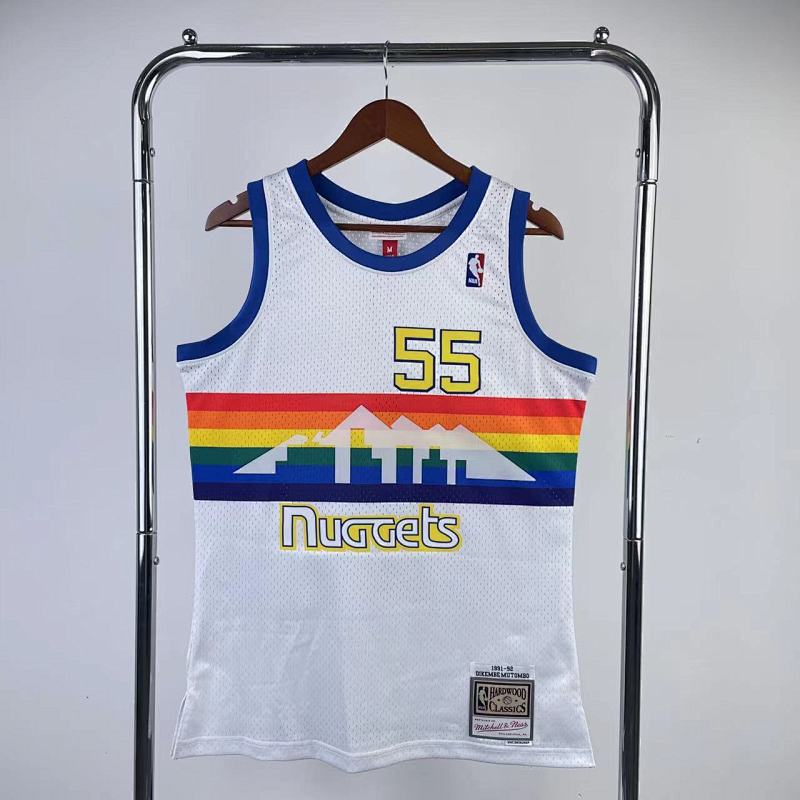 Maillot Denver Nuggets Retro 1991-92 Rainbow - Blanc