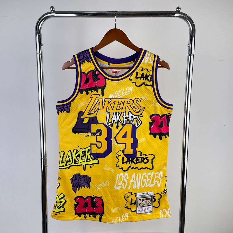 Maillot Los Angeles Lakers Hardwood Classics Graffiti - Multicolore