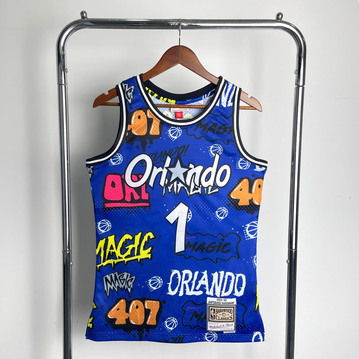 Maillot Orlando Magic Hardwood Classics 1994-95 Graffiti - Bleu