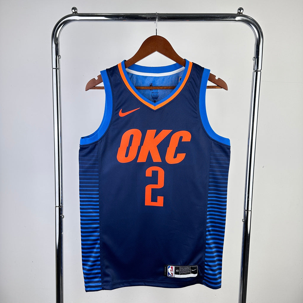 Maillot Oklahoma City Thunder Statement Edition a rayures - Bleu marine