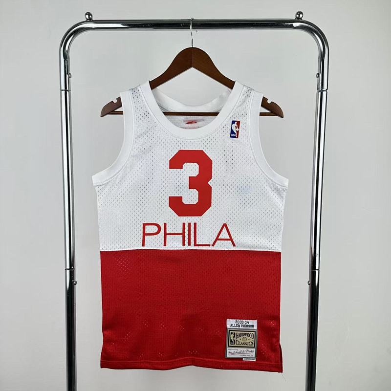 Maillot Philadelphia 76ers Hardwood Classics 2003-04 - Blanc et rouge