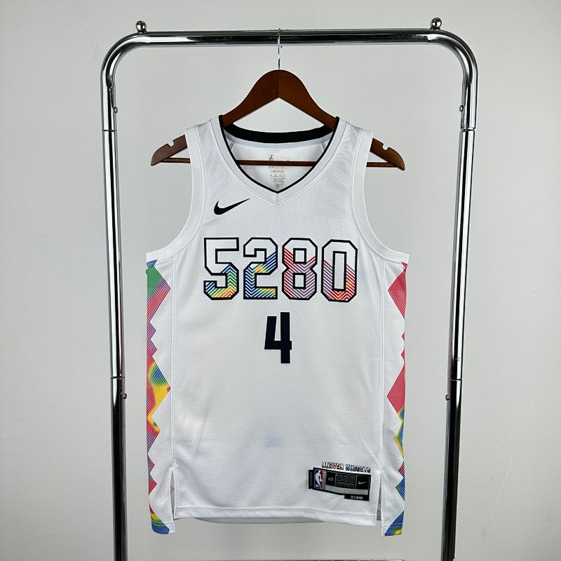 Maillot Denver Nuggets City Edition 2024-25 5280 - Blanc