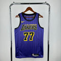 Maillot Los Angeles Lakers City Edition 2018-19 Magic Johnson - Violet a rayures
