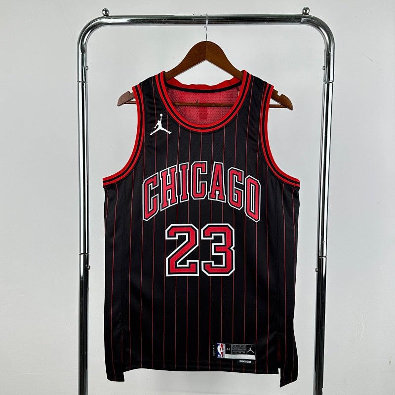 Maillot Chicago Bulls Statement Edition 2025-26 Pinstripes - Noir