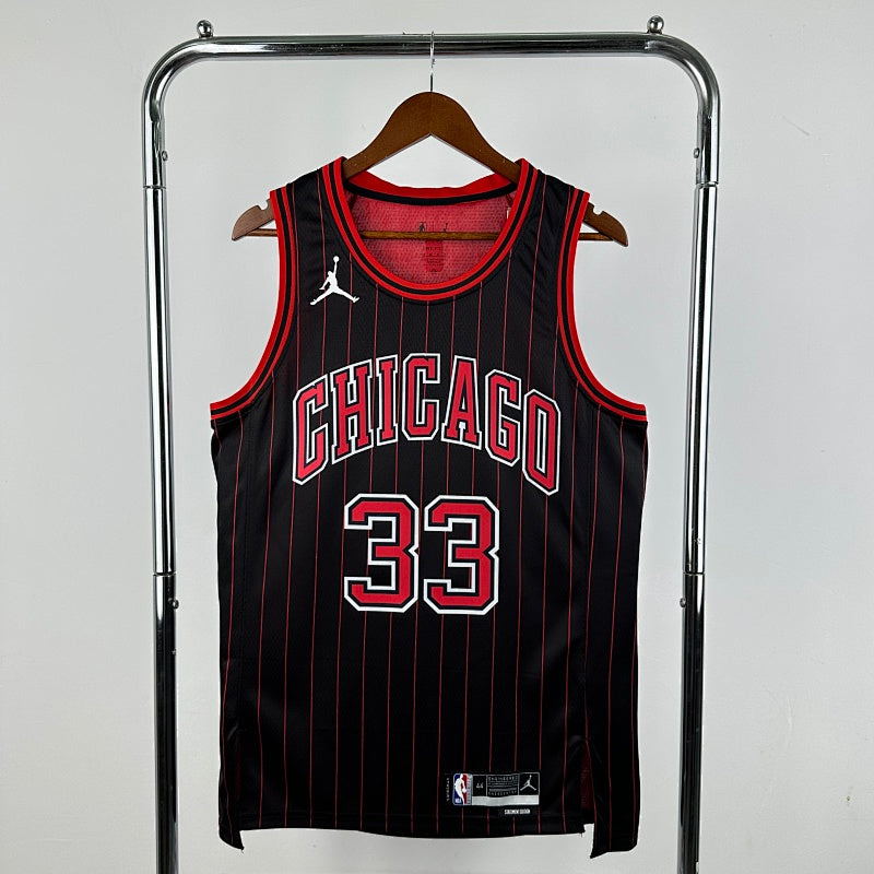 Maillot Chicago Bulls Statement Edition 2025-26 Pinstripes - Noir