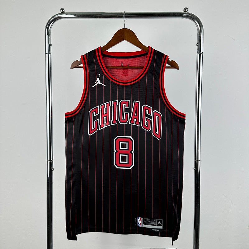 Maillot Chicago Bulls Statement Edition 2025-26 Pinstripes - Noir