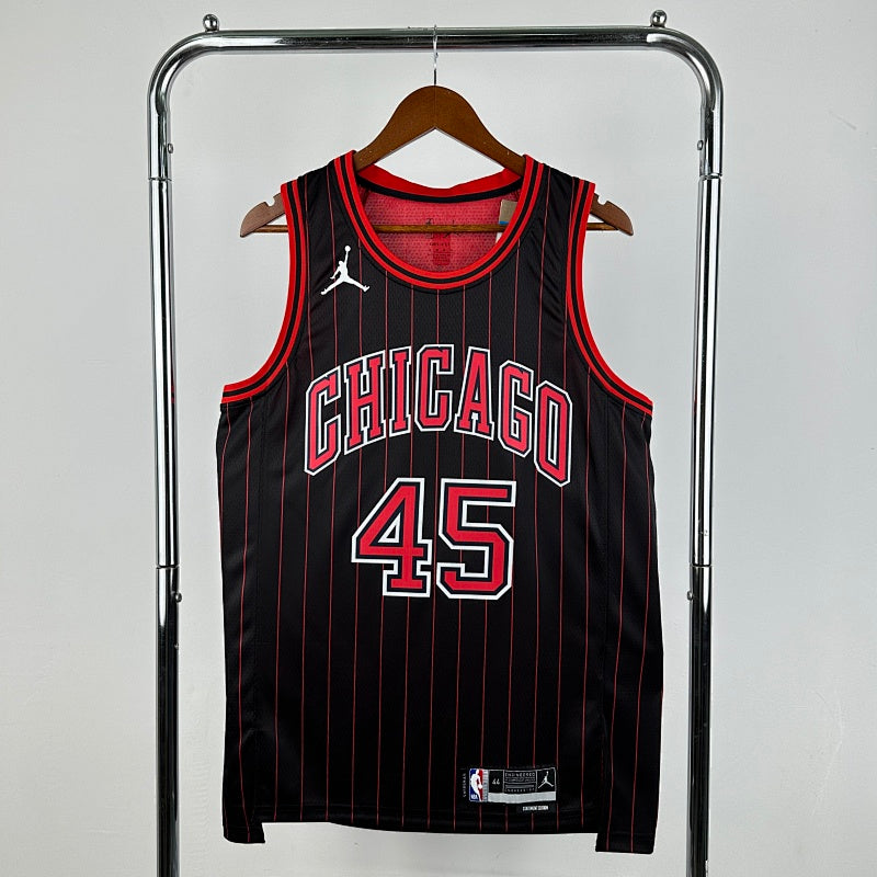 Maillot Chicago Bulls Statement Edition 2025-26 Pinstripes - Noir