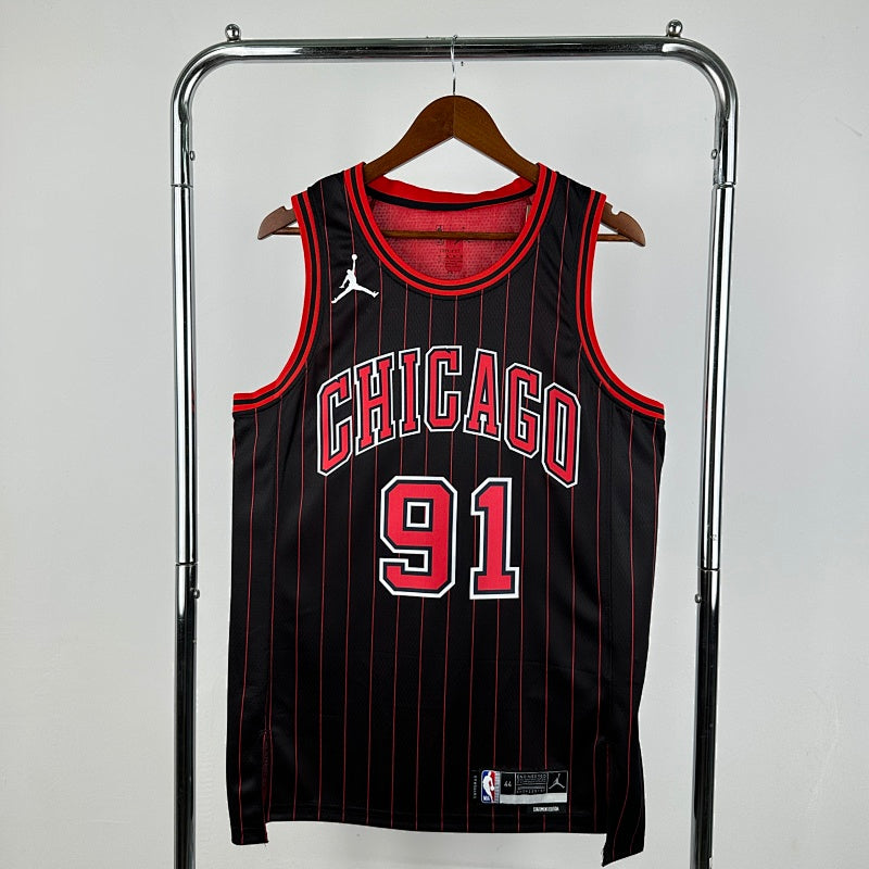 Maillot Chicago Bulls Statement Edition 2025-26 Pinstripes - Noir