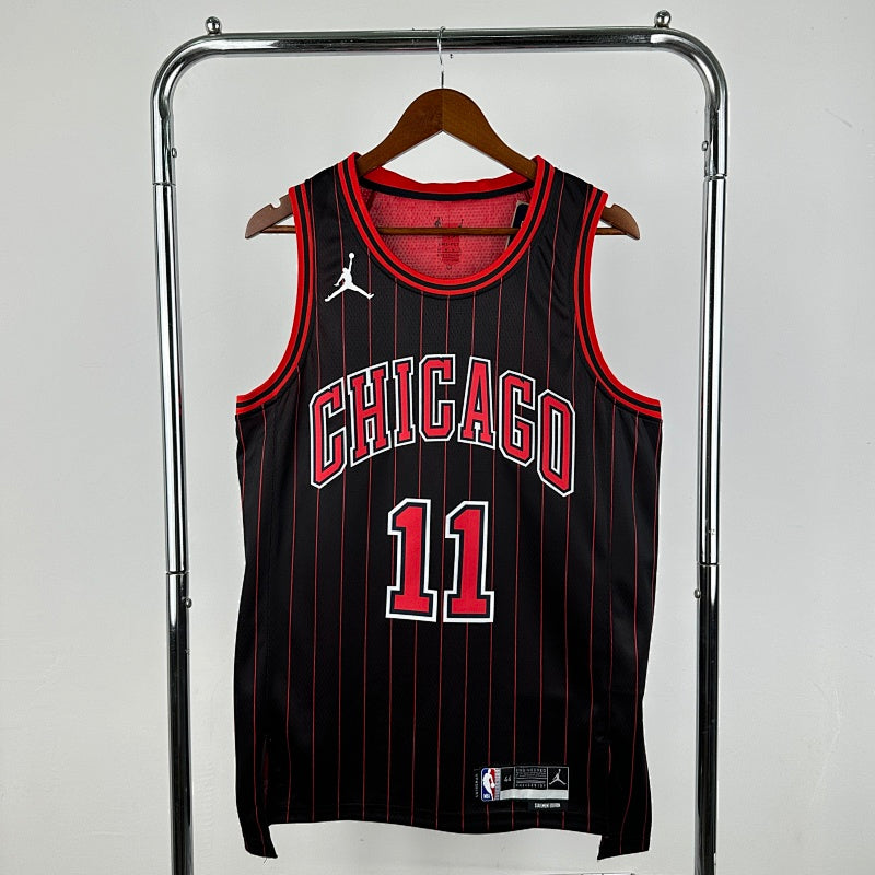 Maillot Chicago Bulls Statement Edition 2025-26 Pinstripes - Noir