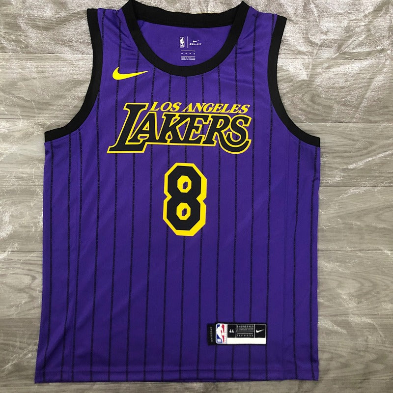 Maillot Los Angeles Lakers City Edition 2018-19 Magic Johnson - Violet a rayures