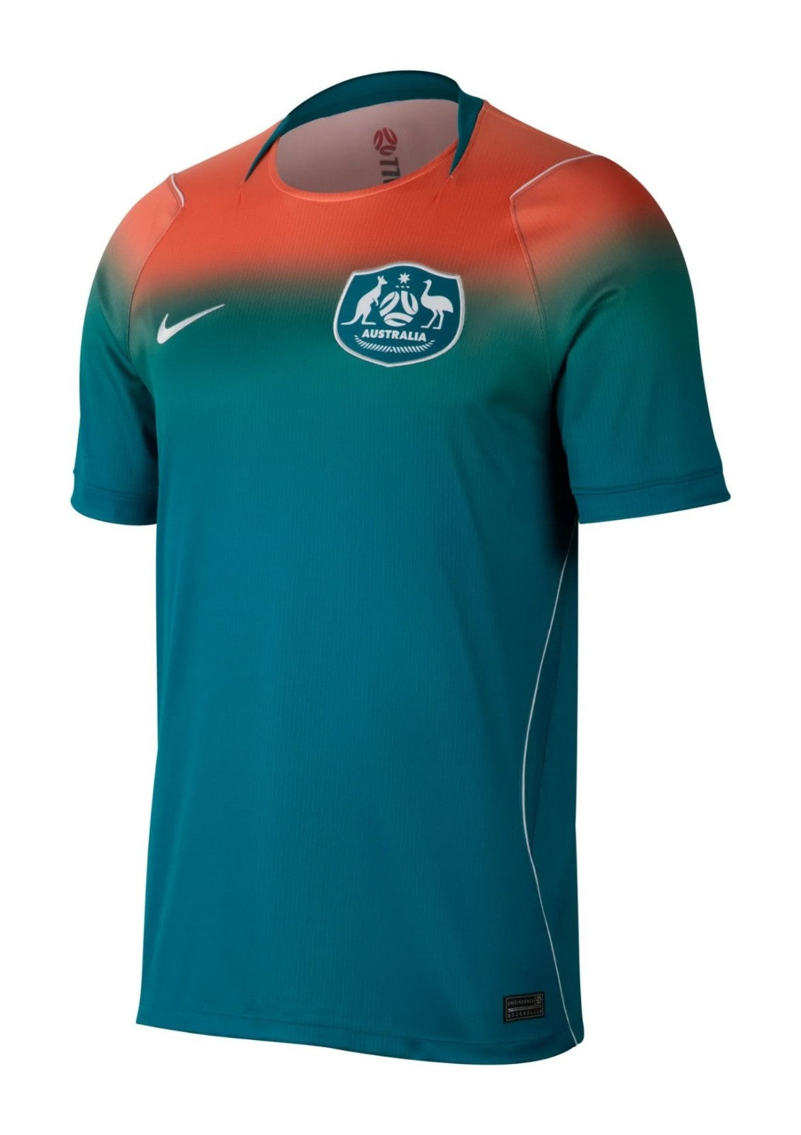 Maillot Australie 26-27 extérieur, dégradé orange et bleu-vert, vue de face